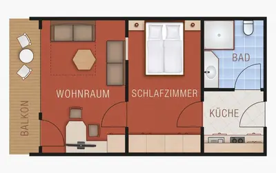 Grundriss der Unterkunft Appartement 412 Kunners Oostenrijk