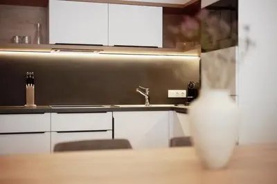 Küche/Küchenzeile in der Unterkunft Alpenstolz Damüls Haus 1 - Stilvoll urlauben in den Bergen