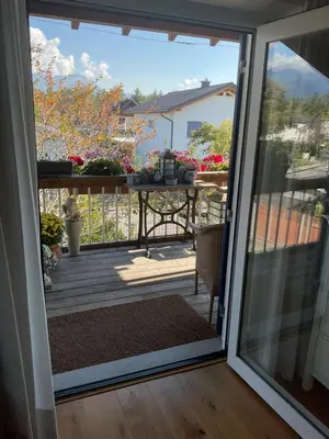Ein Balkon oder eine Terrasse in der Unterkunft Ferienwohnung am Rhein