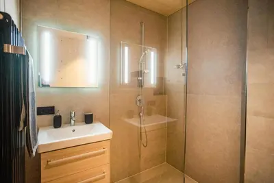 Ein Badezimmer in der Unterkunft Barbara's Ferienwohnungen
