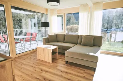 Ein Sitzbereich in der Unterkunft Brandnerhof