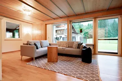 Ein Sitzbereich in der Unterkunft Hubertus Gartenlodge