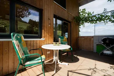 Ein Balkon oder eine Terrasse in der Unterkunft Ferienhaus Bergblick Bregenzerwald
