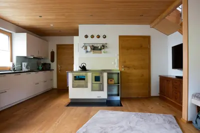 Küche/Küchenzeile in der Unterkunft Ferienhaus Bergblick Bregenzerwald