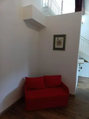 Ein Sitzbereich in der Unterkunft Art House by Dimai