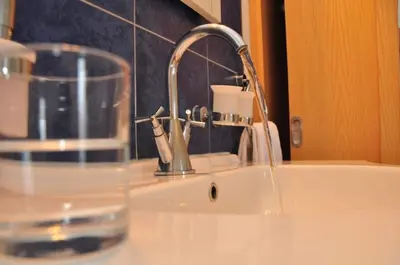 Ein Badezimmer in der Unterkunft Gästehaus Bernhard