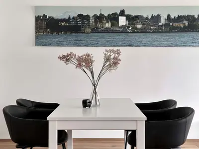 Ein Sitzbereich in der Unterkunft WELCOME 73m2 Ferienwohnung 10 Min. zum Bodensee