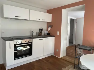 Küche/Küchenzeile in der Unterkunft STADTHAUS M42 Dornbirn - Apartment Top 6