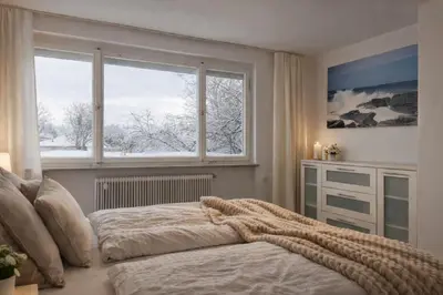 Ein Bett oder Betten in einem Zimmer der Unterkunft Haus am Bodensee