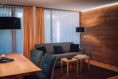 Ein Sitzbereich in der Unterkunft Apartment Auenfeld