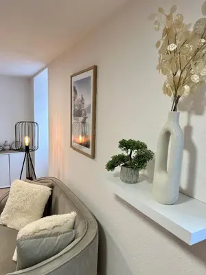 Ein Sitzbereich in der Unterkunft Ferienwohnung zwischen Hafen und Stadt