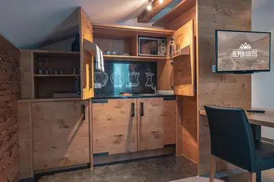 Küche/Küchenzeile in der Unterkunft Alpen Suites Brandnertal