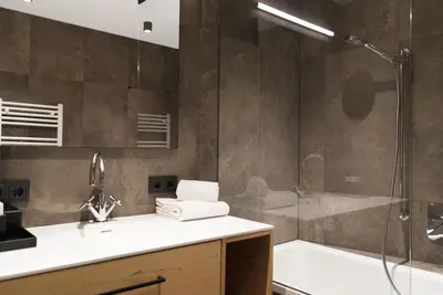 Ein Badezimmer in der Unterkunft Heimat 1495m Appartement TYP 4