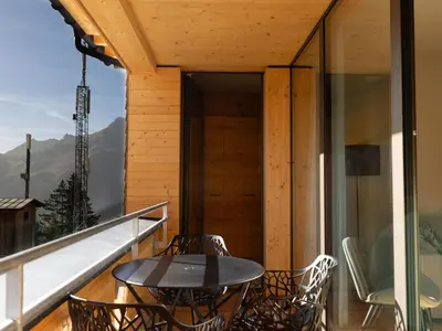 Ein allgemeiner Bergblick oder ein Berglick von der Ferienwohnung aus