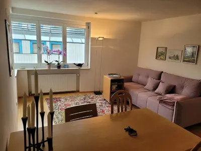 Ein Sitzbereich in der Unterkunft Ferienwohnung Dornbirn City