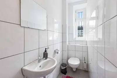 Ein Badezimmer in der Unterkunft Stylische Altbauwohnung Bregenz am See