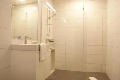 Ein Badezimmer in der Unterkunft Aparthouse Leonhard