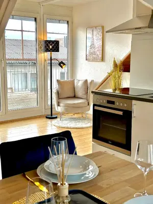 Küche/Küchenzeile in der Unterkunft Zentrale Wohnung mit Dachterasse