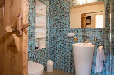 Ein Badezimmer in der Unterkunft Ferienloft Waldblick