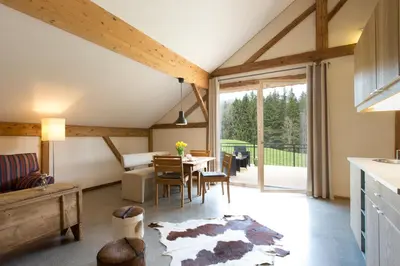 Ein Sitzbereich in der Unterkunft Ferienloft Waldblick