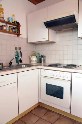 Küche/Küchenzeile in der Unterkunft Ländlezimmer