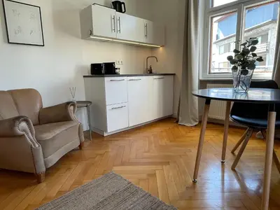 Küche/Küchenzeile in der Unterkunft Studio im Zentrum von Lochau, #2