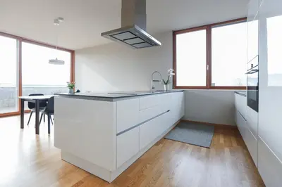 Küche/Küchenzeile in der Unterkunft Fantastische Penthousewohnung mit 100 m2 klimatisiert