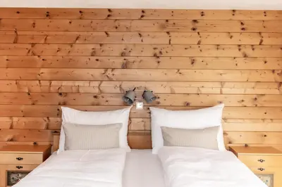 Ein Bett oder Betten in einem Zimmer der Unterkunft Ferienhaus Erath
