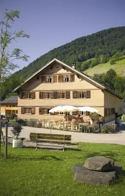 Ein allgemeiner Bergblick oder ein Berglick von der Pension aus