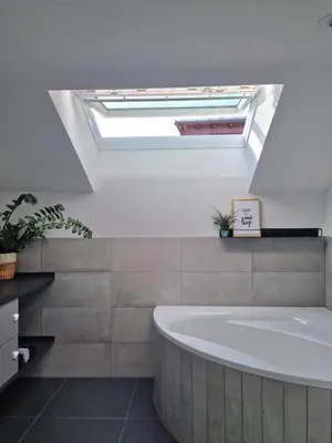 Ein Badezimmer in der Unterkunft Haus Fernweh