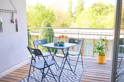 Ein Balkon oder eine Terrasse in der Unterkunft Naturidyll am See
