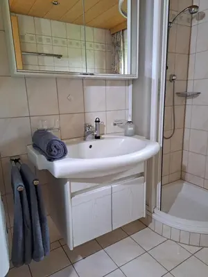 Ein Badezimmer in der Unterkunft Familienfreundliches Bregenzerwälderhaus
