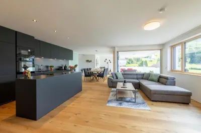 Küche/Küchenzeile in der Unterkunft Bodensee Bergblick Suite