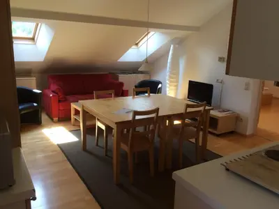 Ein Sitzbereich in der Unterkunft Ferienwohnung Allmein Top 3