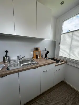 Küche/Küchenzeile in der Unterkunft Rheinblick Ferienwohnung