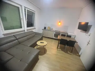 Ein Sitzbereich in der Unterkunft Apartment Bodensee 7, free Parking, free Internet, 24 h Checkin