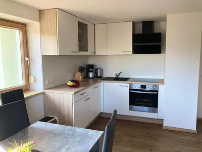 Küche/Küchenzeile in der Unterkunft Ferienwohnung Marianne