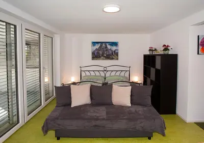 Ein Sitzbereich in der Unterkunft Charmante Ferienwohnung in bester Lage