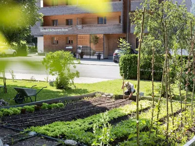 Ein Garten an der Unterkunft Biohotel Schwanen