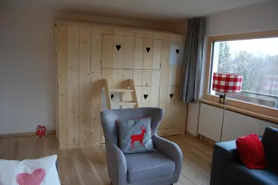 Ein Sitzbereich in der Unterkunft Haus Breeburg