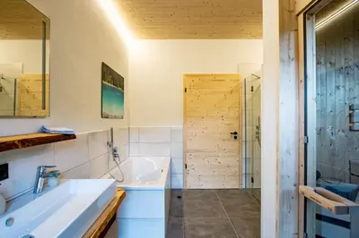 Ein Badezimmer in der Unterkunft Naturzeithof