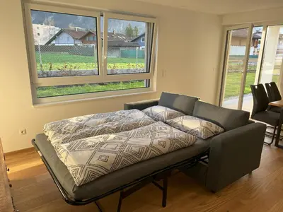 Ein Bett oder Betten in einem Zimmer der Unterkunft Ferienwohnung Karrensicht