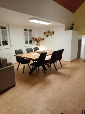 Ein Sitzbereich in der Unterkunft Luxus Apartment KFJ