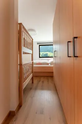 Ein Bett oder Betten in einem Zimmer der Unterkunft Ferienwohnung Talblick