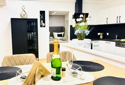 Küche/Küchenzeile in der Unterkunft Ferienwohnung Wanderlust