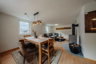 Ein Sitzbereich in der Unterkunft Berghof Apartment Rodund