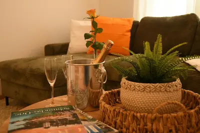Ein Sitzbereich in der Unterkunft Engel Apartments