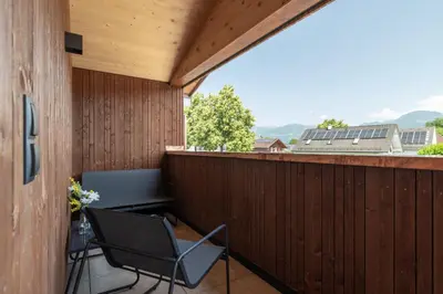 Ein allgemeiner Bergblick oder ein Berglick von der Ferienwohnung aus