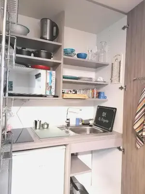 Küche/Küchenzeile in der Unterkunft Business Apartments