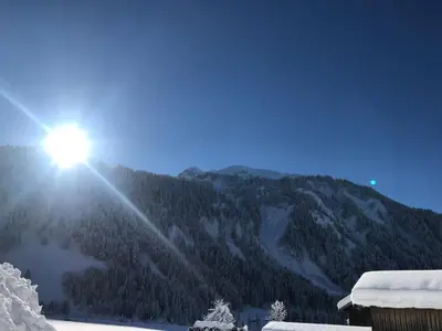 Ein allgemeiner Bergblick oder ein Berglick von der Ferienwohnung aus